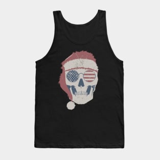 Vintage American Skull Santa Hat Christmas Tank Top